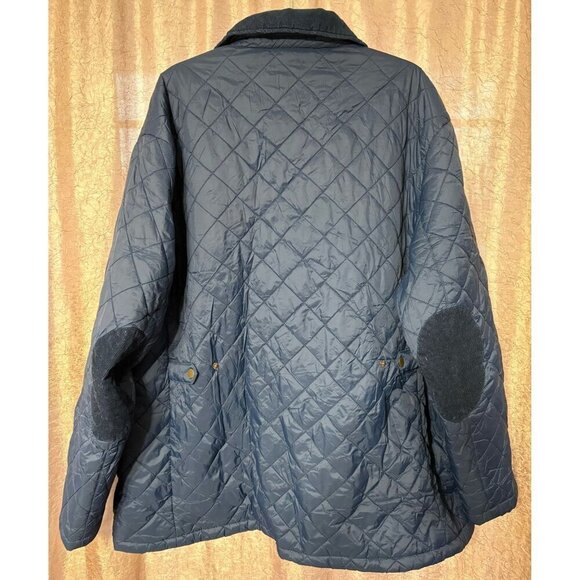 Foundry Women's Plus Size 4XL Quilted Navy Blue Jacket Corduroy Collar  Elbow - Picture 2 of 10